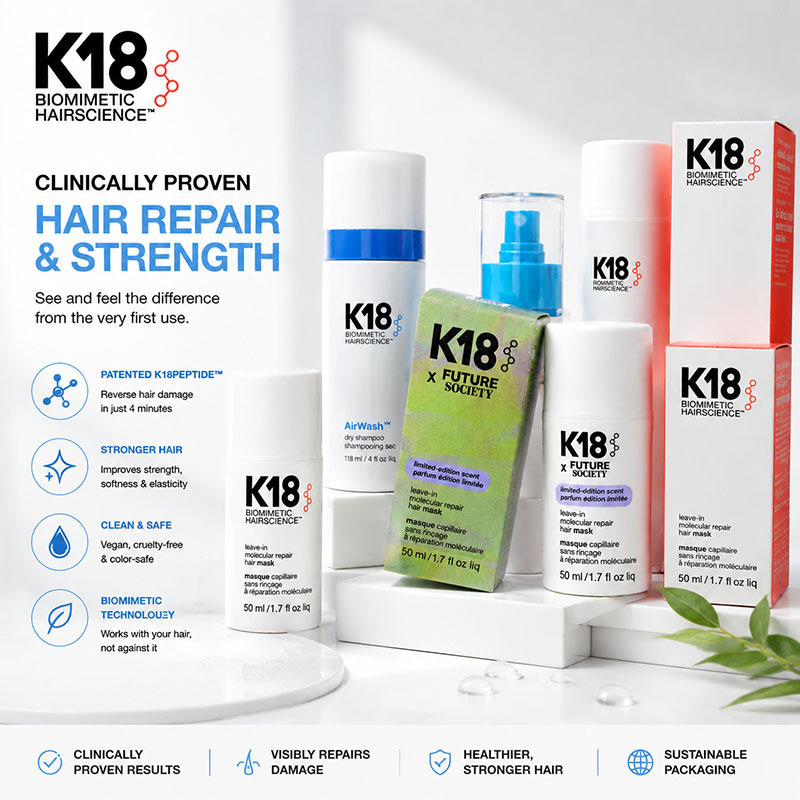 K18 50 ミリリットルリーブイン分子ケラチン修復ヘアマスク柔らかく損傷した髪を回復髪と頭皮のための深いケラチントリートメント