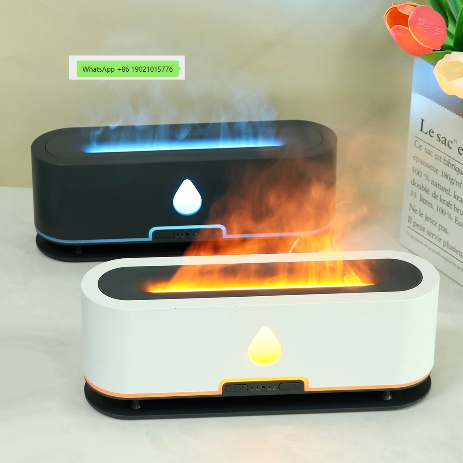 ディフューザー浄化加湿器屋内ナイトライト 200 ミリリットル木目調加湿器工場価格シミュレーション暖炉 3D 炎空気