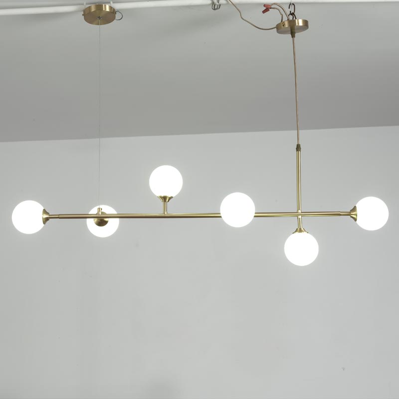現代の天井 Led シャンデリアダイニングルームランプリビングルームの家の装飾ガラスボールランプシェードペンダントライト器具