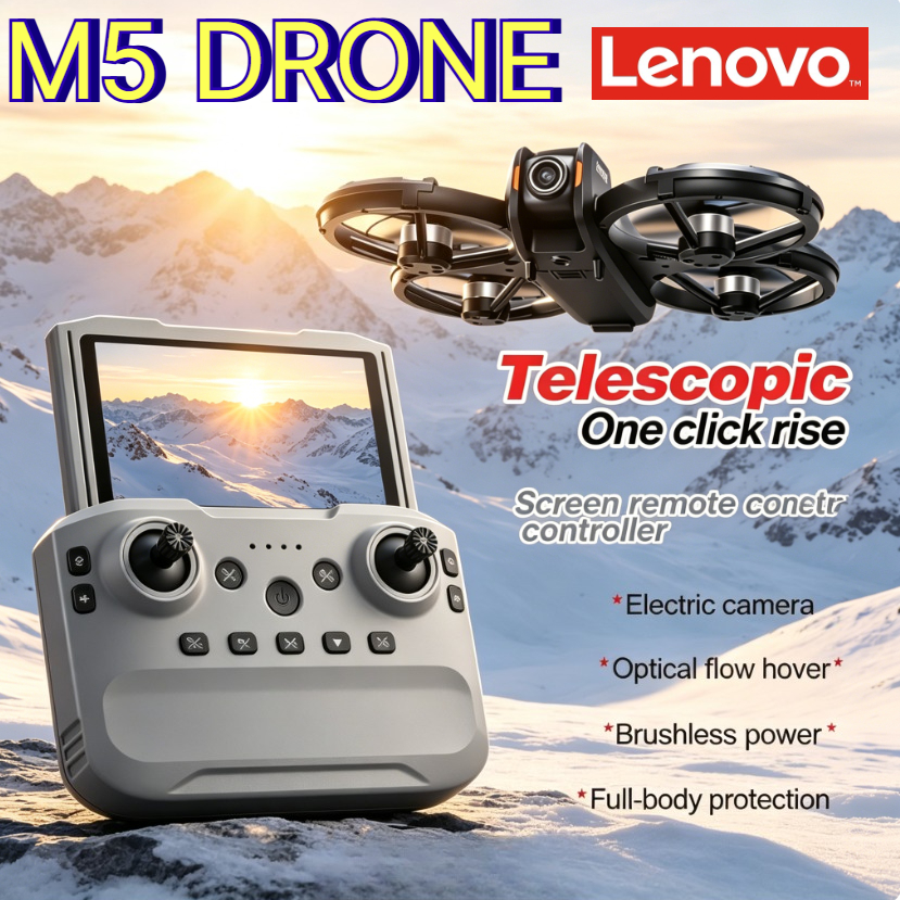 レノボ M5 ドローン 8K HD 4K スクリーンリモコンブラシレスモーターオプティカルフロー耐久性 FPV 航空写真クアッドコプター