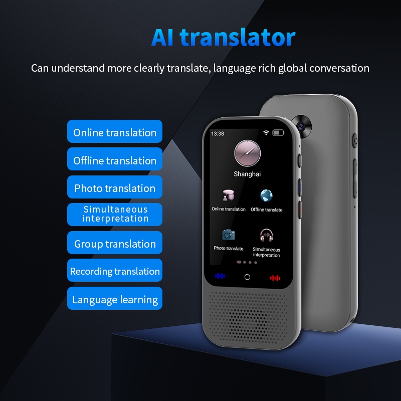S80 Pro AI 翻訳デバイスリアルタイムスマート音声写真翻訳 138 言語 18 オフラインポータブルテキスト音声翻訳