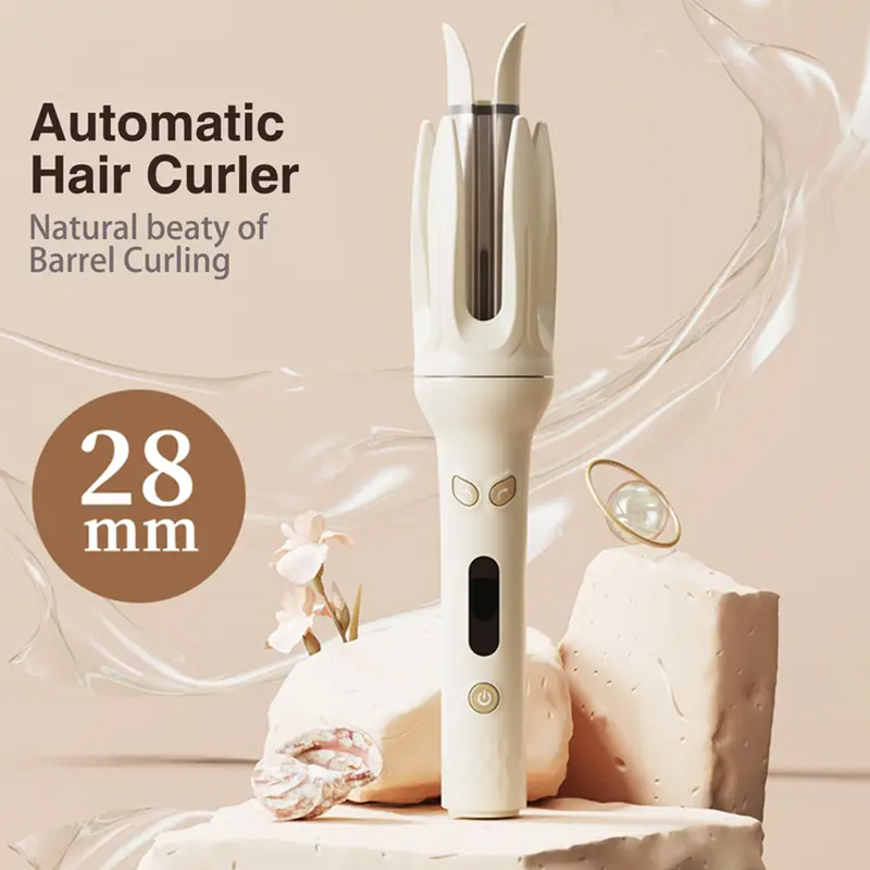 自動ヘアアイロン、28 mmバレル、4つの温度モード、マイナスイオン発生器、スマートタイマーおよびセンサー（米国）プラグ）