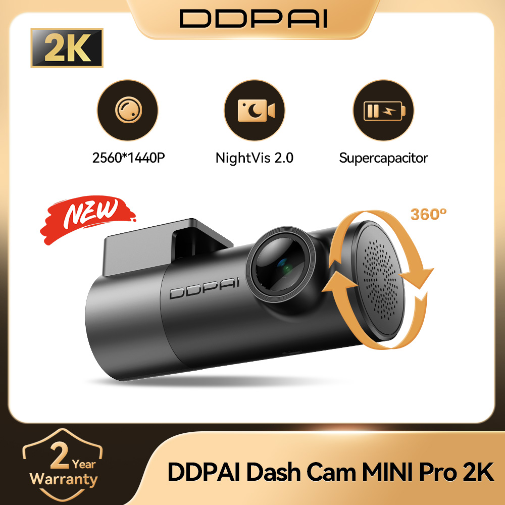 DDPAI MINI Pro 2K ダッシュカム WiFi 車 DVR ナイトビジョンスマート音声制御サポート 24H 駐車モニター車ダッシュカメラレコーダー