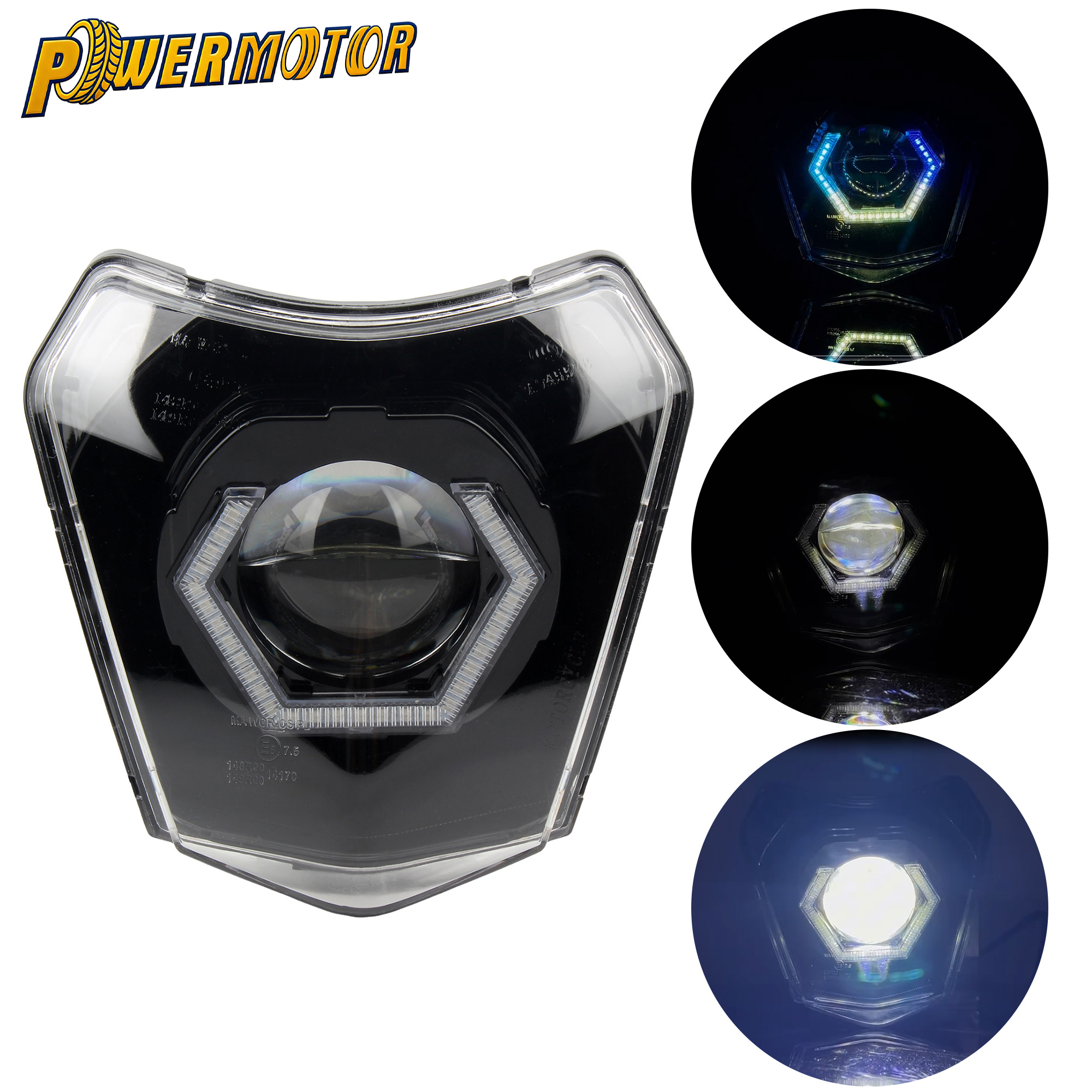 オートバイ LED ヘッドライトアプリ制御 RGB ライト KTM EXC SX XC XCW EXCF TE TC FE XCF 125-500 530 690 SMR モトクロス修正された