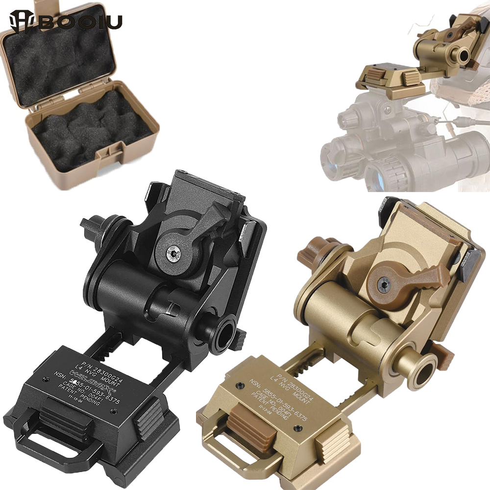 BOOIU L4G24 NVG ヘルメットメタル/ナイロンマウントホルダーナイトビジョンゴーグルマウント屋外スポーツ戦術ヘルメットブラケット PVS15/18 用