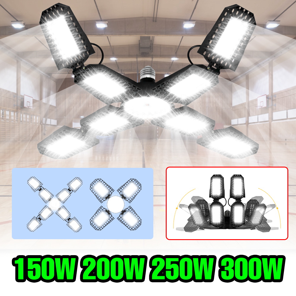 300 ワット LED ガレージランプ E27/E26 電球 AC 220 V 折りたたみ変形可能なスポットライト 110 V 家庭用倉庫ワークショップ地下照明