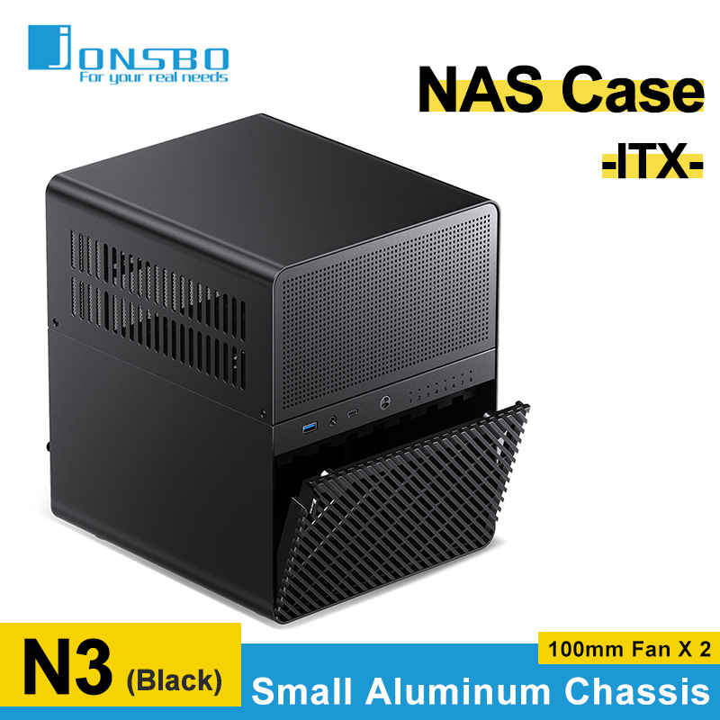 JONSBO N3 NAS ミニケース 8 ハードディスクコンピュータ PC ケースオールインワンアルミニウム ITX シャーシサポート 130 ミリメートル CPU クーラーと 100 ミリメートル X2 ファン
