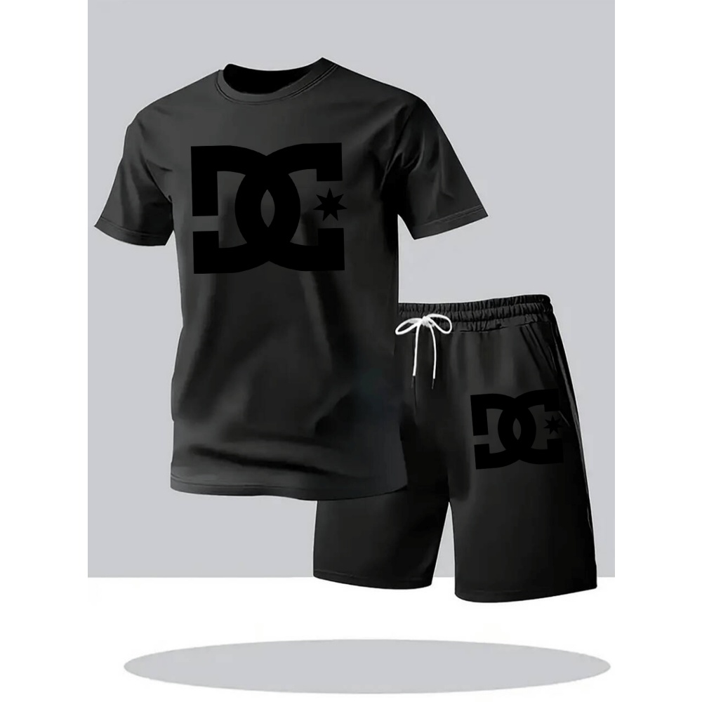 夏のメンズカジュアル服セット通気性オーバーサイズ Tシャツショーツ 2 ピーススポーツウェア半袖快適なスーツ男性のための