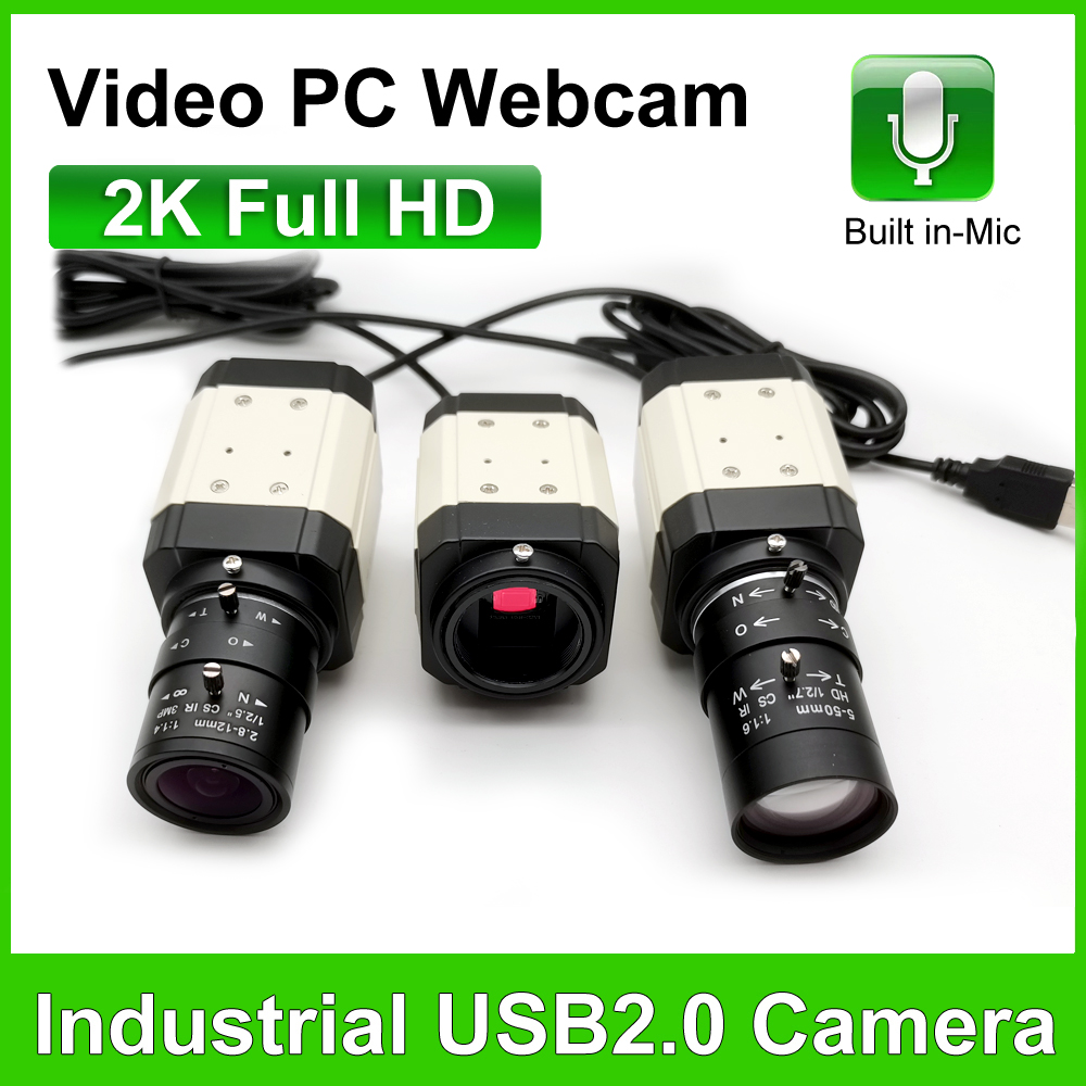 工業用 30fps 2K USB ウェブカメラ内蔵マイク CS 5-50mm/2.8-12mm マニュアルズームレンズ 4K USB カメラ OTG UVC プラグアンドプレイ