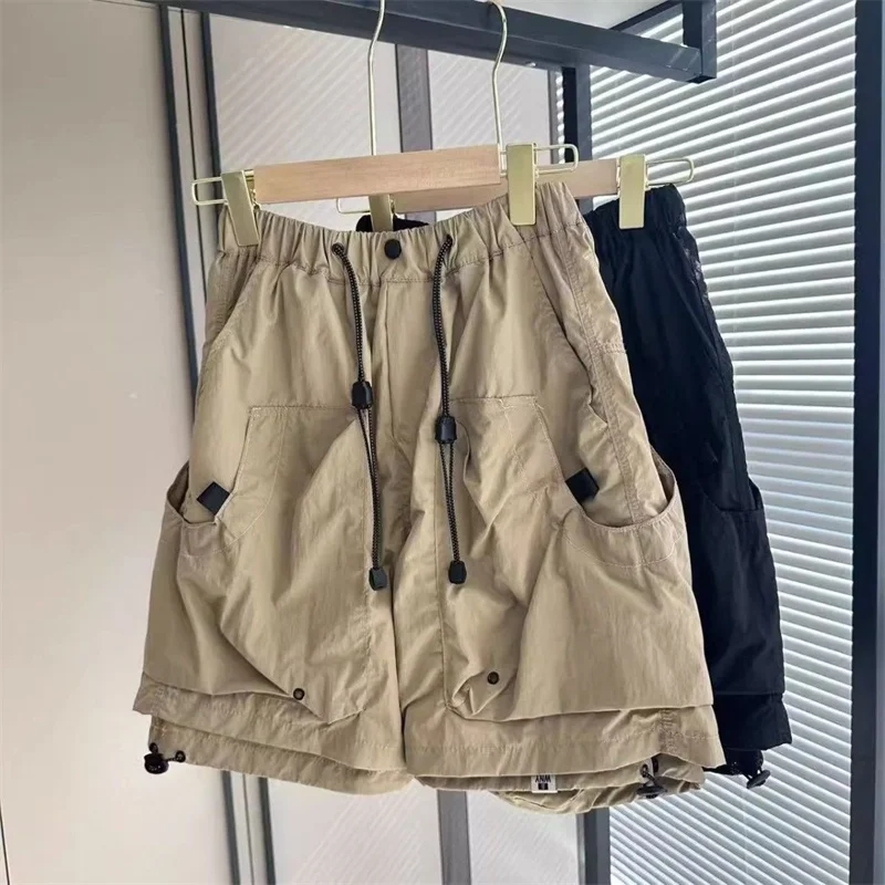 夏ヴィンテージバミューダカーゴショーツ男性ジムマルチポケットスポーツショートパンツカジュアル通気性 Y2K ストリートショーツ