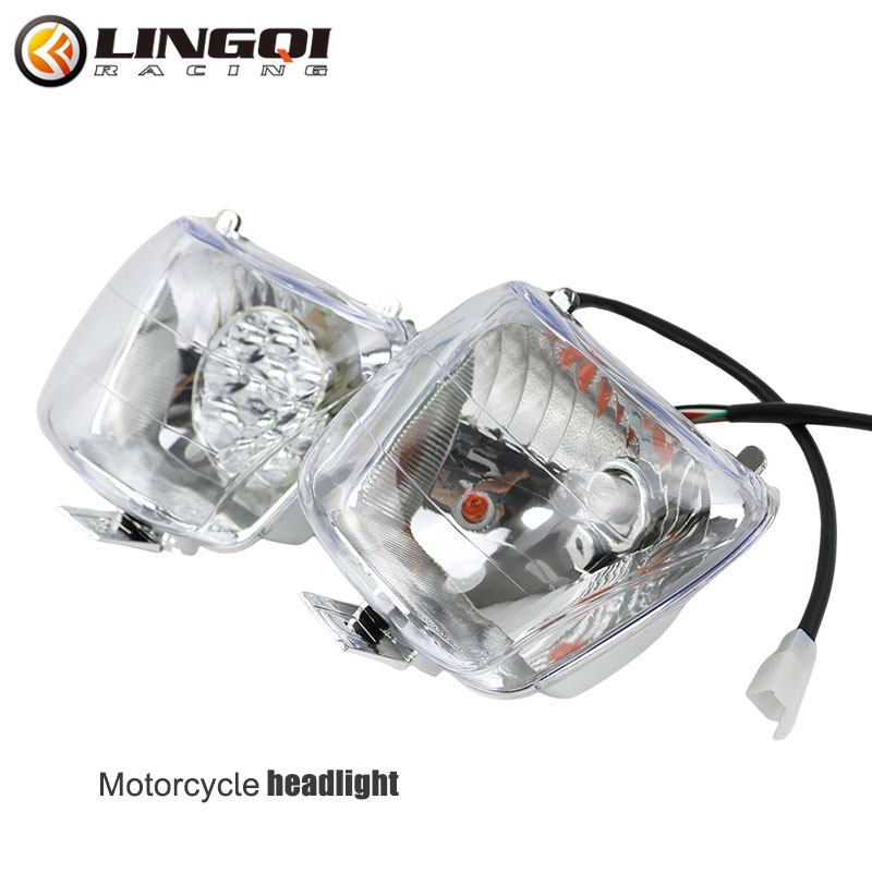 玲チーオートバイヘッドライト防水高低ビーム LED ヘッドランプオフロード ATV 電動自転車ピットダートバイクアクセサリー