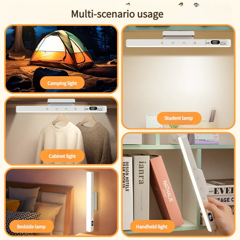 タッチテーブルランプ磁気デスクランプ読書用2500mAhバッテリー内蔵ミラーベッドサイド充電式ナイトライト