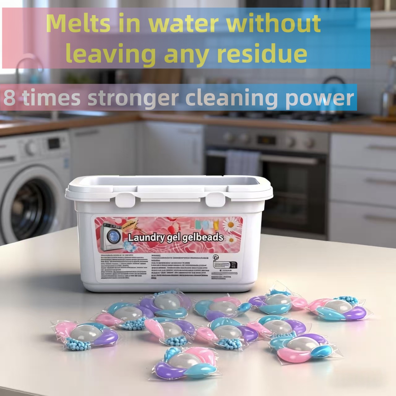 5D フレグランス洗濯洗剤ポッド 12 グラム * 30 個/箱マルチ効果長期的な香り 8X 洗浄力色保護柔軟剤