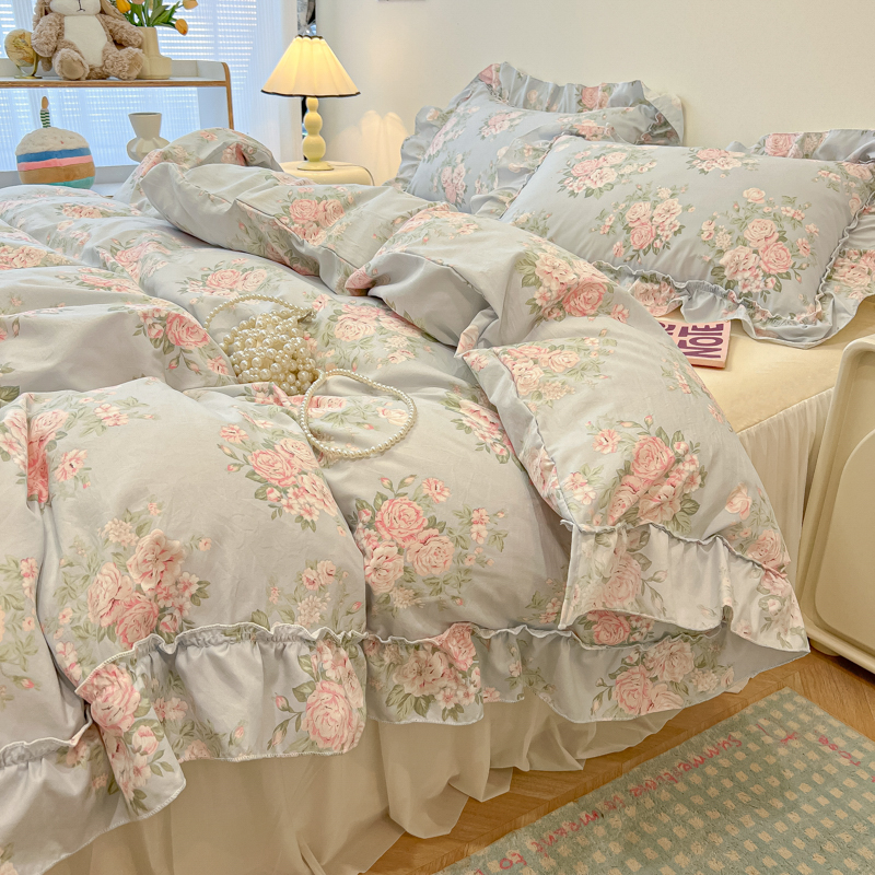 フレッシュボタニカルフローラル寝具セット子供と大人用、葉、花掛け布団カバー、枕カバー、ソフトウォッシュコットン、ホームテキスタイル