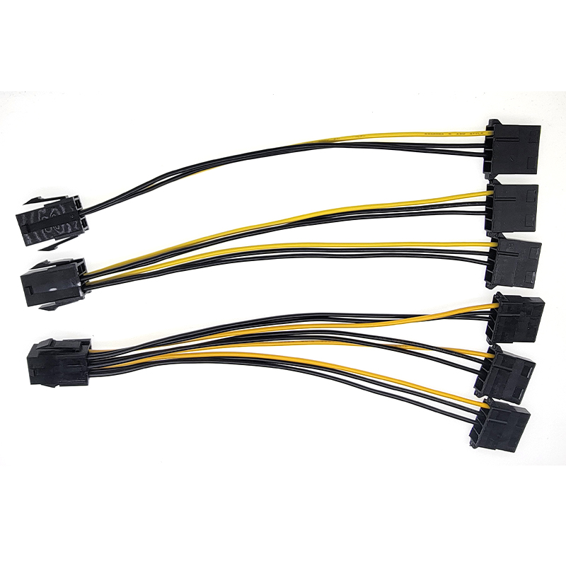 1 個 PCIe PCI-E 6Pin からデュアル 4Pin メス Molex アダプタケーブルグラフィックスカード GPU 電源変換コード Molex デュアル 2 × 4