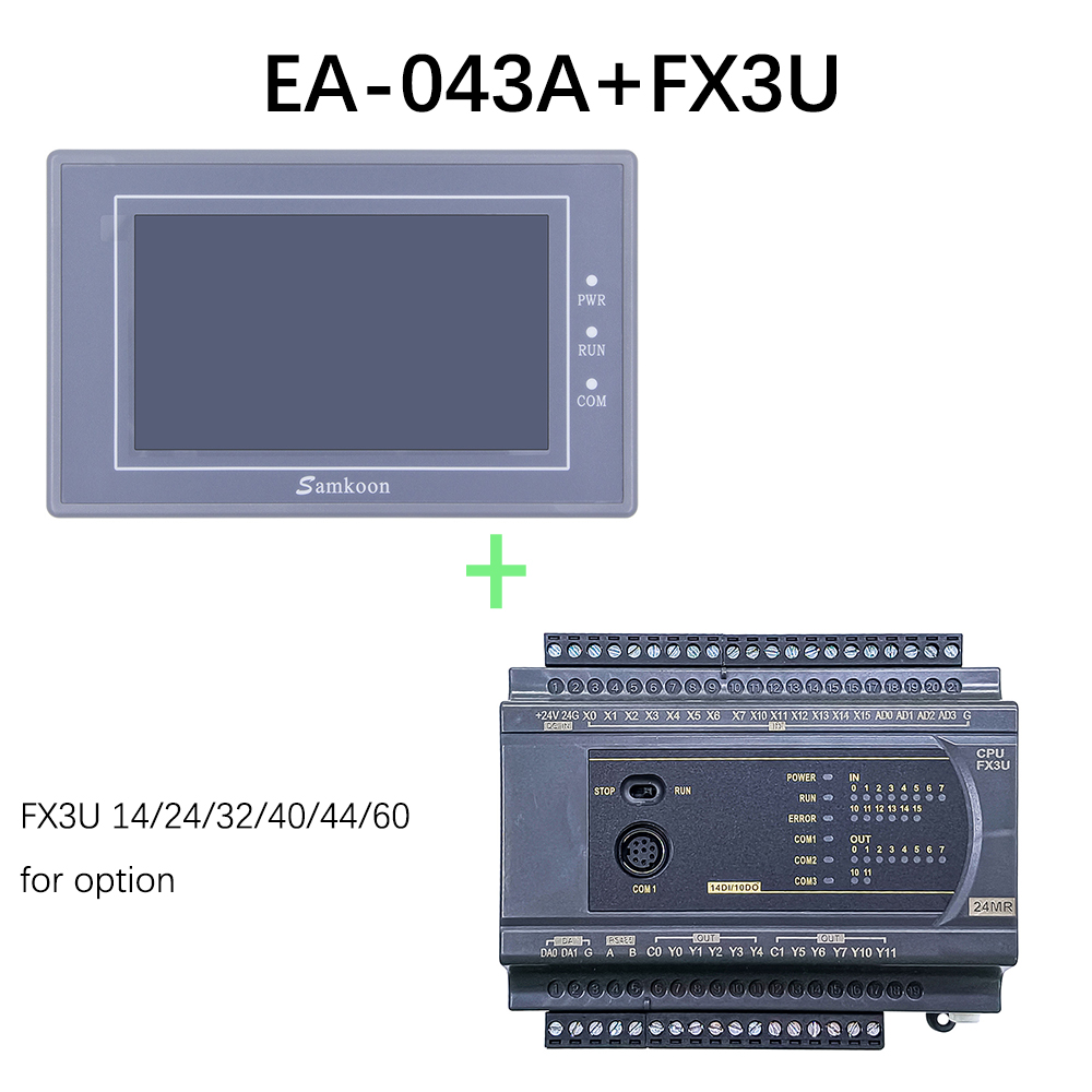 FX3U 14/20/24/32/40/44/60 MR/MT PLC サポート Samkoon EA-043A アナログ入力 0-20mA ケーブル付属