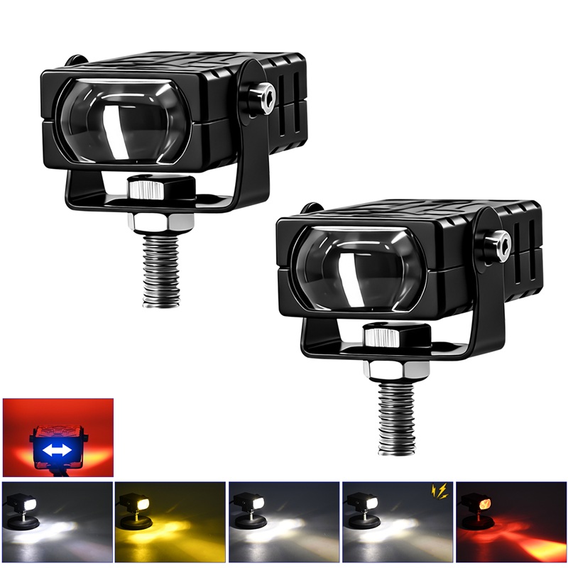 1/2X オートバイ LED 補助ヘッドライト 6smd 3570 LED チップワークライトハイビームとロービーム超高輝度スポットライトドライビングフォグランプ