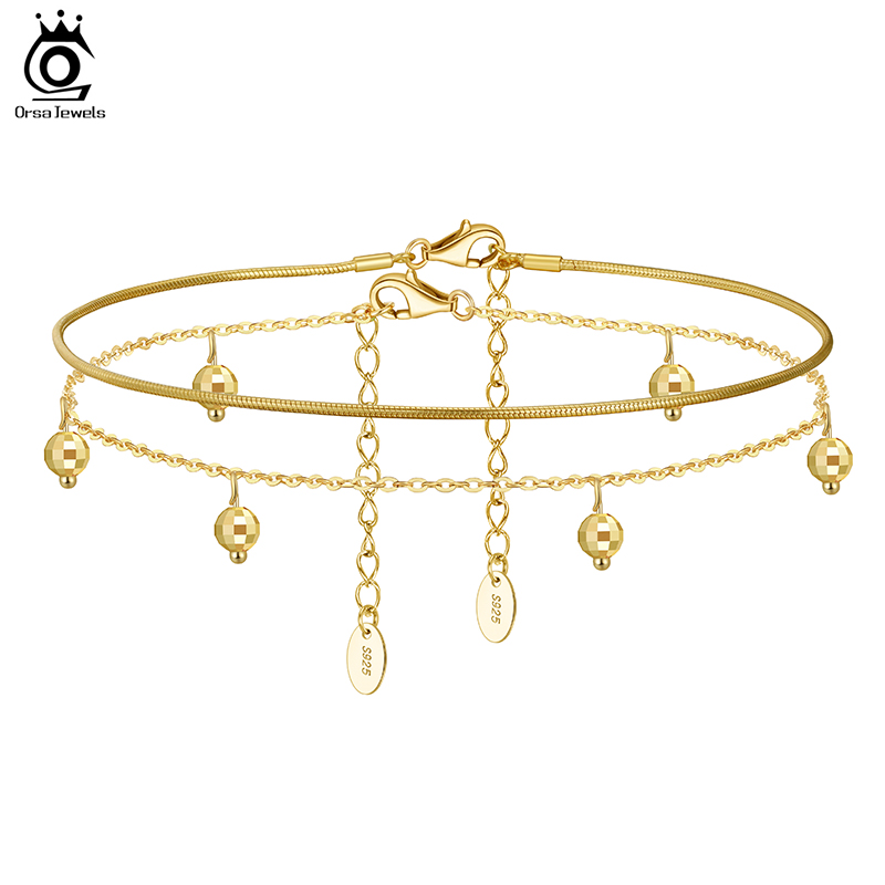 ORSA JEWELS 925 スターリングシルバー スネーク チェーン