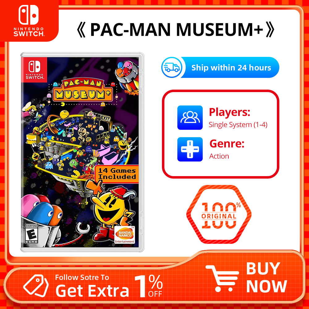 Nintendo Switch - パックマン ミュージアム -US バージョン- ゲーム カートリッジ 物理カード サポート TV テーブルトップ ハンドヘルド モード