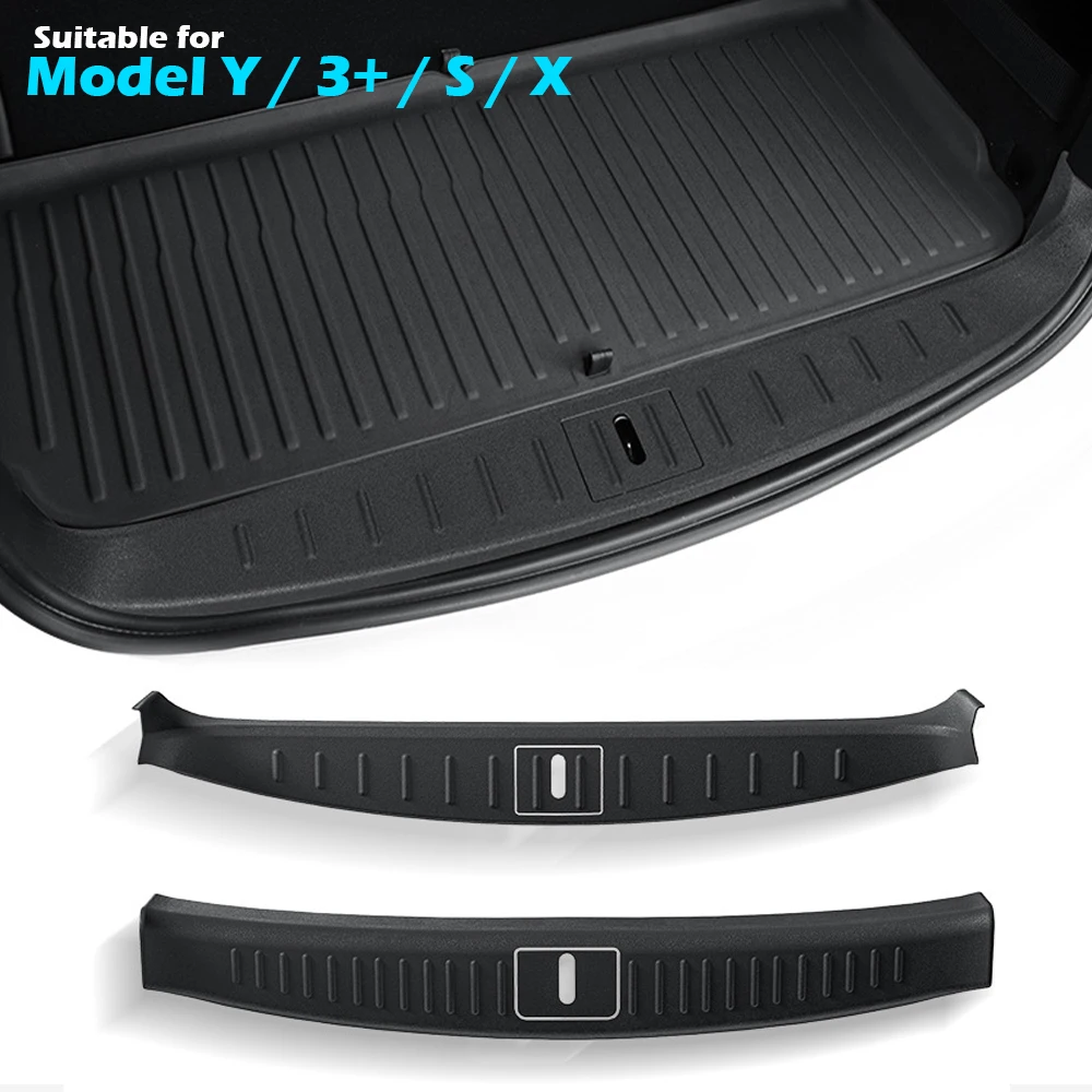 BEVO TPE ゴム製リアバンパーガード テスラモデル Y 3 ハイランド S X リアトランクドア敷居プロテクター貨物敷居敷居カバー