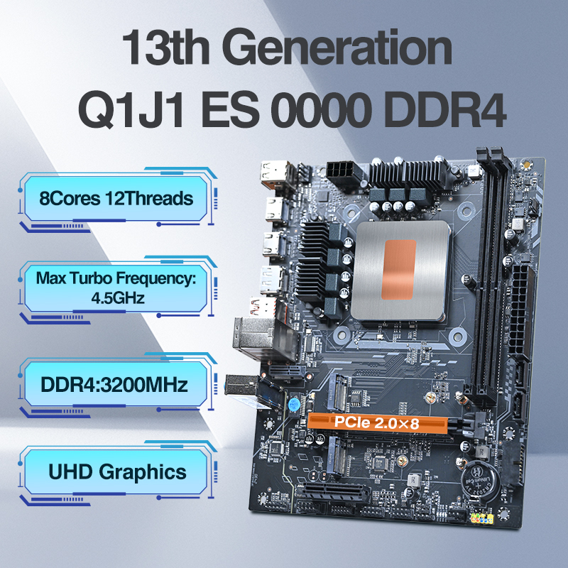 DIY ゲームコンピュータマザーボードオンボード CPU 13th コアインターポーズキット Q1J1 ES 0000 8C12T DDR4 RAM LGA115X デスクトップ PC