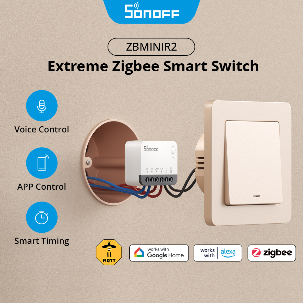 SONOFF ZBMINIR2 Extreme Sonoff Zbmini R2 Sonoff Zigbee スイッチ 小型サイズ より広い信号 デタッチリレーモード 必要な中性線