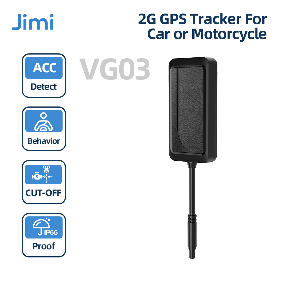 Jimi VG03 ミニカー GPS トラッカー、リアルタイム追跡リモートカットオフ複数のアラーム付きオートバイ車両トラッカー無料アプリウェブ