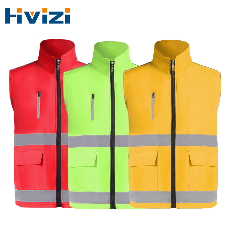 Hi Vis 作業服高視認性ツートンカラー建設作業ベスト男性用ベストボランティア