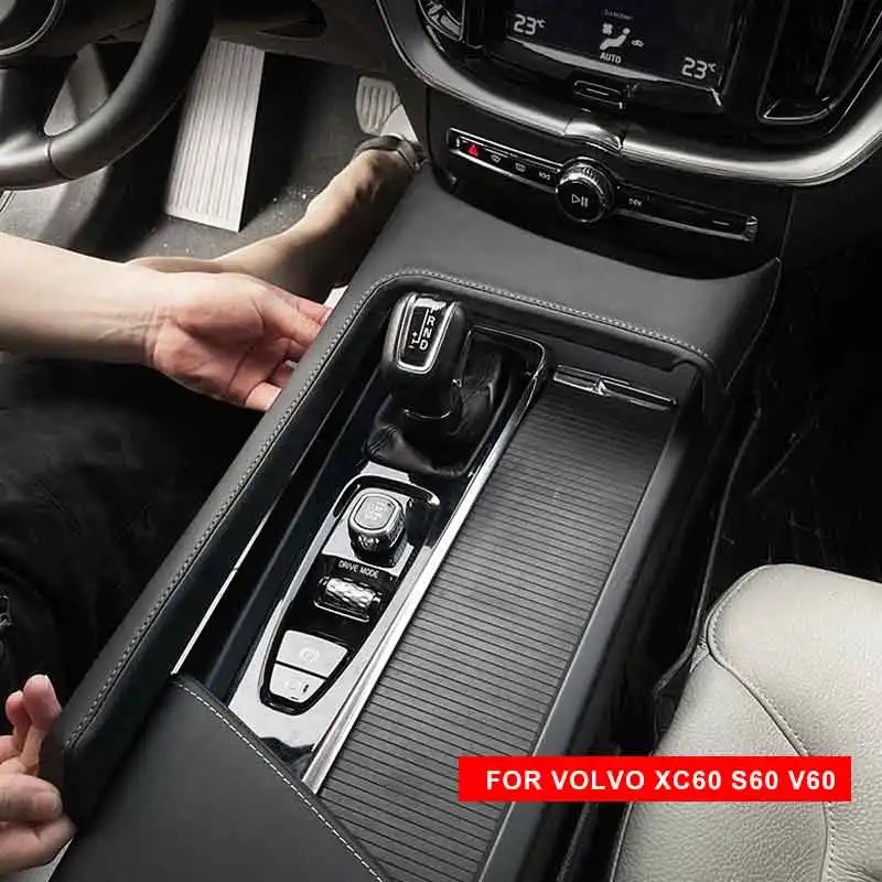 ボルボ XC60 2018-2025/S60 V60 2020-2025 中央制御ギアシフトパネル革装飾フレームカーアクセサリー