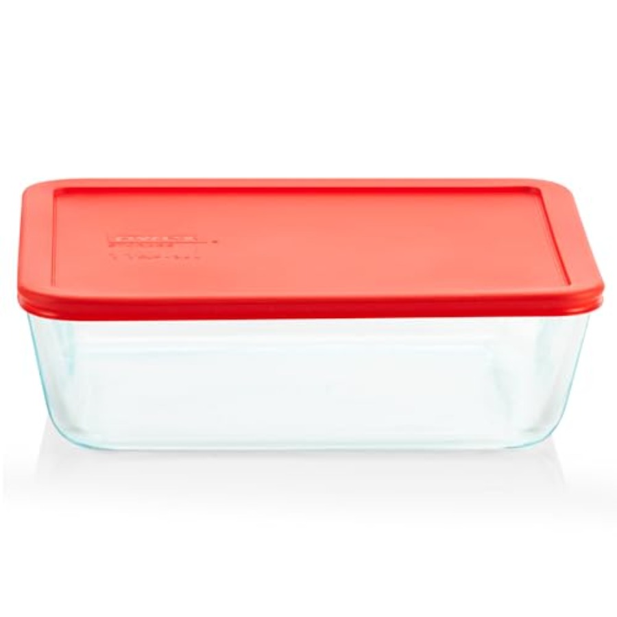 Simply Store ガラス食品保存容器、ぴったりフィットする非毒性プラスチック BPA フリーの蓋、冷凍庫、食器洗い機、電子レンジ対応、11 カップ