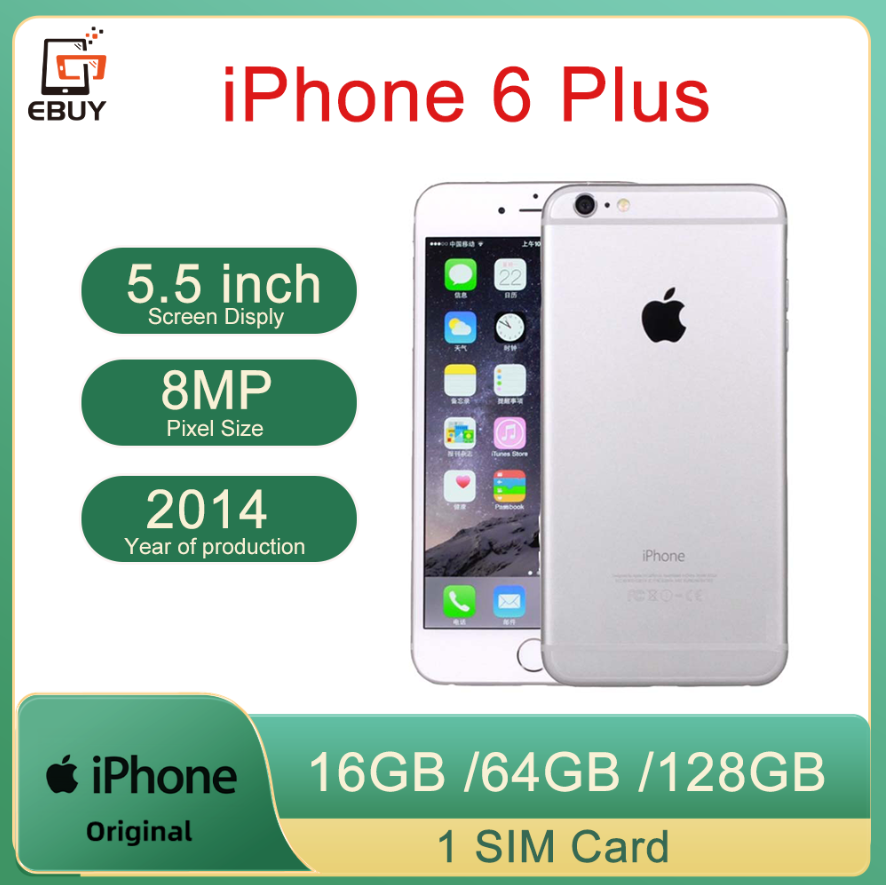 オリジナル Apple iPhone 6 Plus 4G LTE 携帯電話 5.5 インチ ROM 16/64/128GB 8MP ロック解除済み携帯電話。最高のシステムは IOS 12 です。