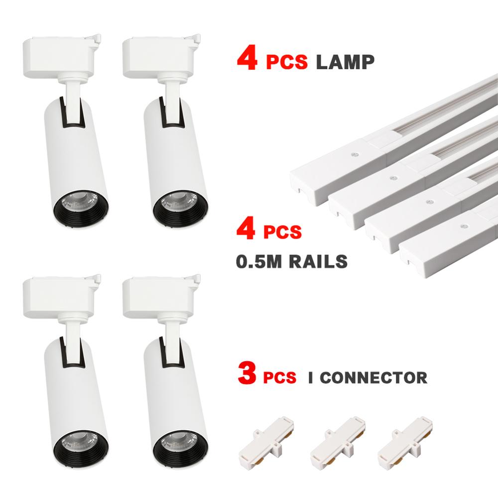 LED トラック照明器具 COB 12/20/30/40 ワットトラック照明壁ランプレールスポットライト衣料品店店舗ホームキッチン 220V 230V 240V