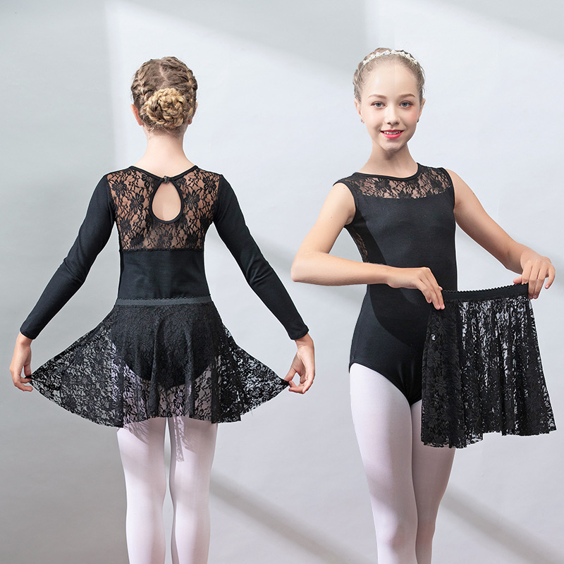 レースガールバレエ練習制服女の子ロンパーススカートスーツダンス体操バレエレオタード子供服 Vestido 子供セット