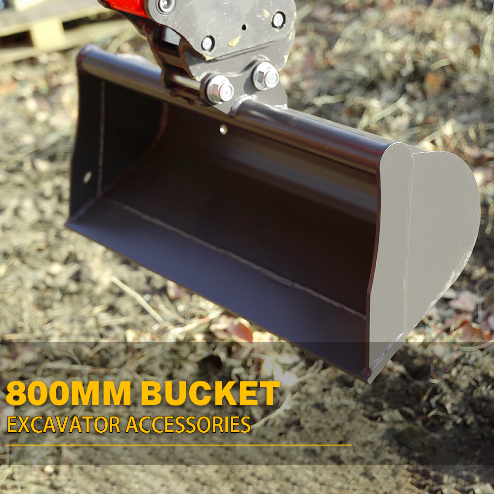 800mm 歯なしバケット - 掘削機アクセサリ、接続ピンを装備し、さまざまな操作シナリオに簡単に対応します。
