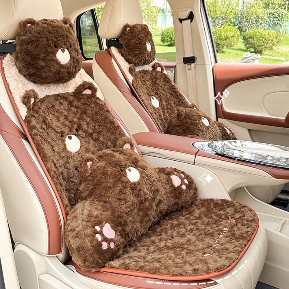 ソフトウォームベアカークッションノンスリップ毛皮カーシートクッションユニバーサルぬいぐるみ車枕ギフト