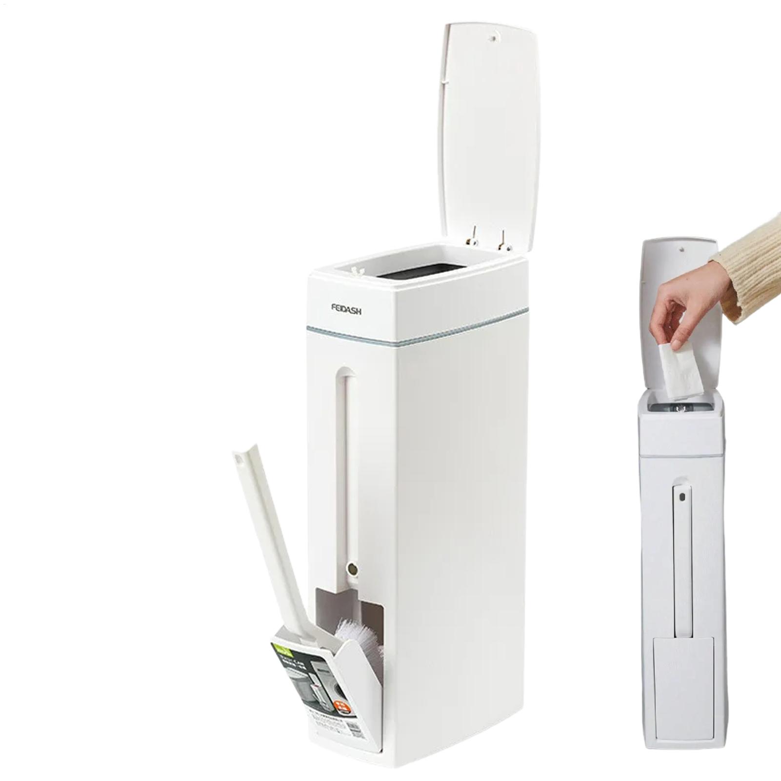 省スペースゴミ箱浴室隙間プレスゴミ箱トイレブラシ付き狭いゴミ箱ゴミ箱ゴミ容器