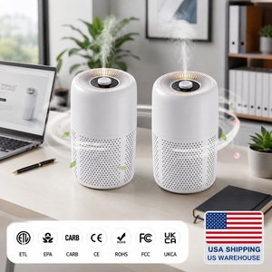 コンパクトな寝室用 静電式USBタッチコントロール 高効率 デスクトップ型 静音 タイマー機能付き アロマ機能付き HEPA空気清浄機