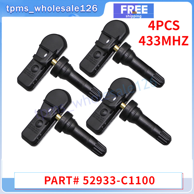 433MHZ TPMS 52933-C1100 車のタイヤ空気圧センサー 4 個 2017-2019 ヒュンダイ Creta Gensis G70 i20 ix35 Sonata Tucson 52933C1100