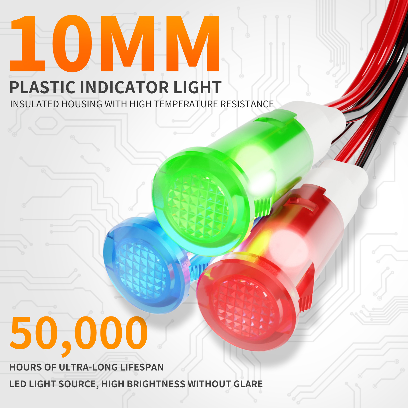 10 個 10 ミリメートル LED インジケータライト 12V 24V 金属シェル信号ランプ配線済み 18AWG 車ボートトラックマリンダッシュパネル警告