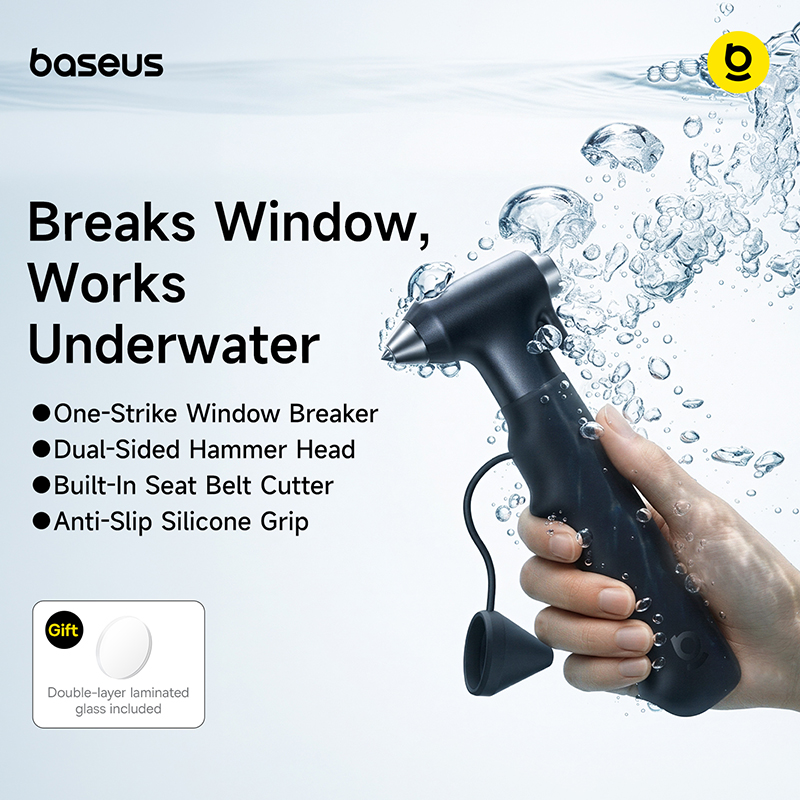 Baseus GoTrip DT2 車安全ハンマー 2 in 1 ウィンドウブレーカー シートベルトカッター タングステン鋼先端緊急脱出救助ツール