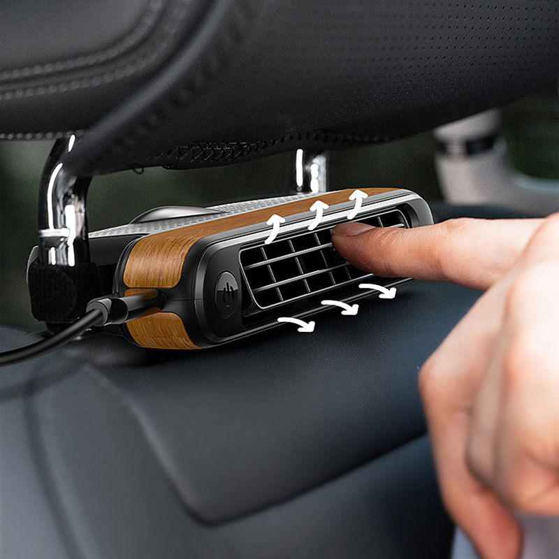新しいポータブル車載電動小型ファン車内座席冷却用 USB 車ファンデュアルターボ低騒音ファンカー用品