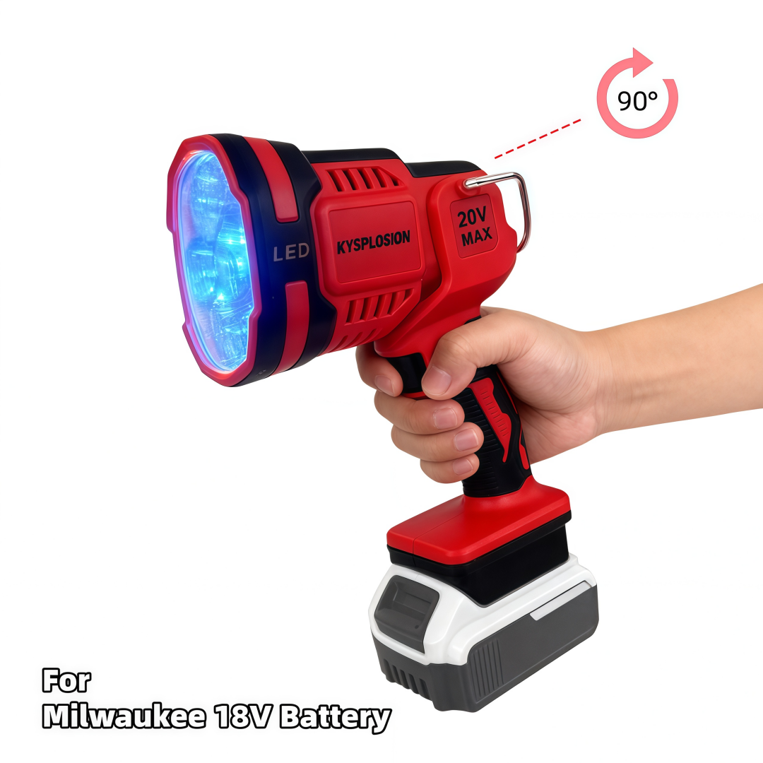 ミルウォーキー 18V バッテリー LED 緊急灯 角度調整可能 - 高輝度、キャンプ、車の修理に最適