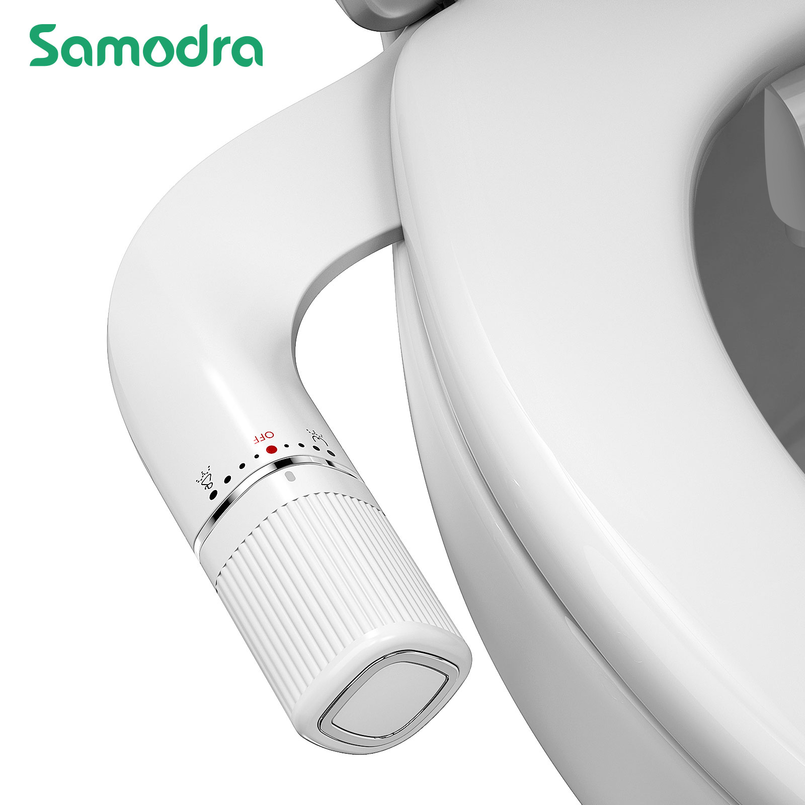 SAMODRA ビデ非電気トイレアタッチメントデュアルノズルビデ調整可能な水圧真鍮入口付き