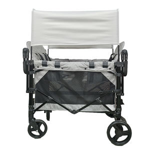 売れ筋の高品質Beruikミニマルスタイル4人乗り折りたたみ式ベビーカー（ブラック＆グレー、0～3歳向け）