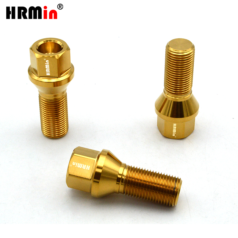 HRMin GR5 チタンホイールボルト チタンボルト 16ps/20ps M14x1.5x28mm コーンシート JK 監査 VW マセラティ メルセデスベンツなど用