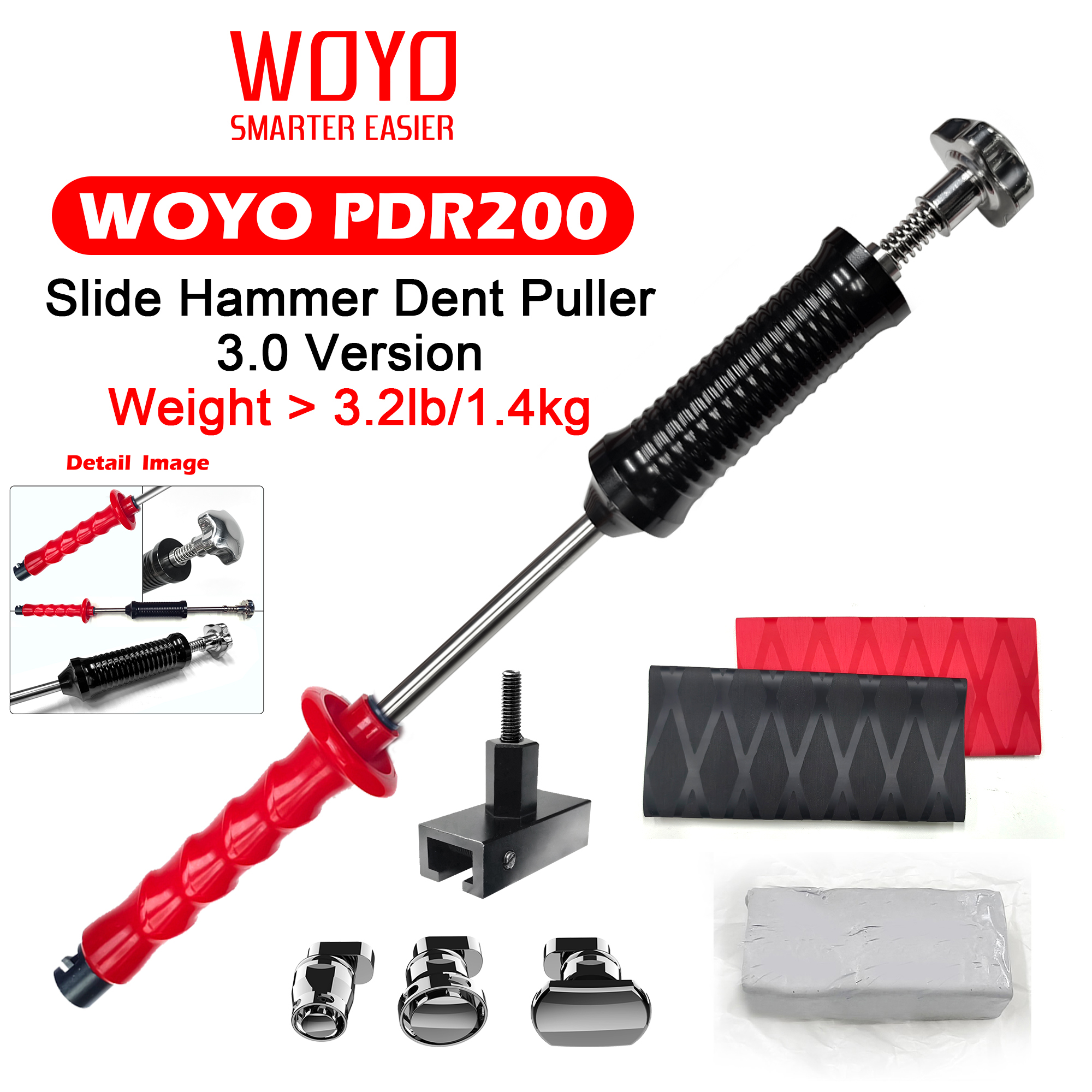 WOYO PDR200 スライドハンマーデントプーラーキット PDR ツールすべての車の雹損傷修理車体修理ツール