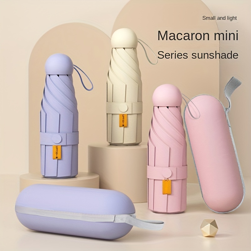 コンパクトトラベルミニ傘 Uv 保護カプセル傘 5 つ折り超軽量サンシェード傘 Protable マニュアル