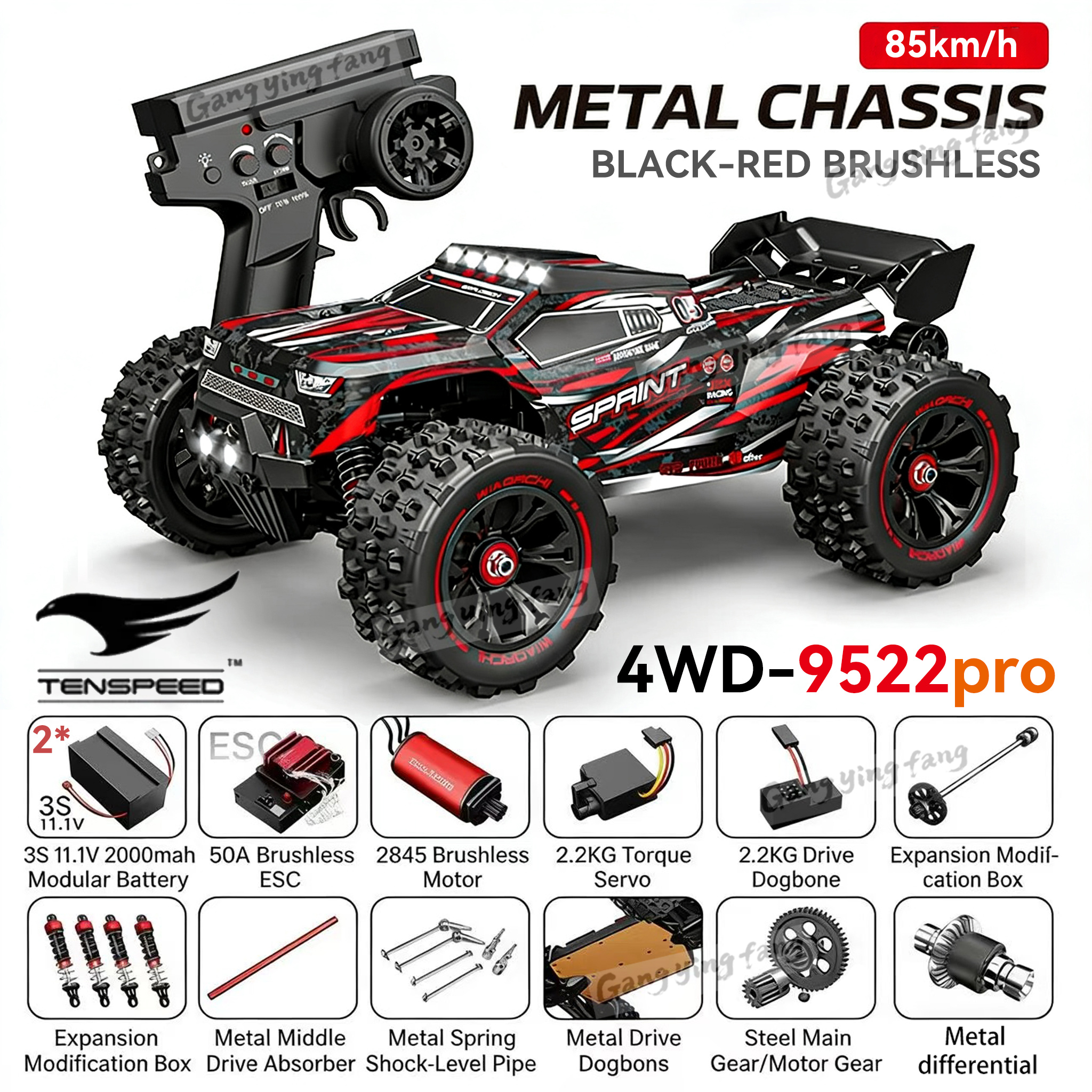 RC カーブラシレス 4WD 9522PRO 85KM/H 高速オフロードドリフトリモートコントロールカー 1:16 プロレーシングカー 9522 50KM/H