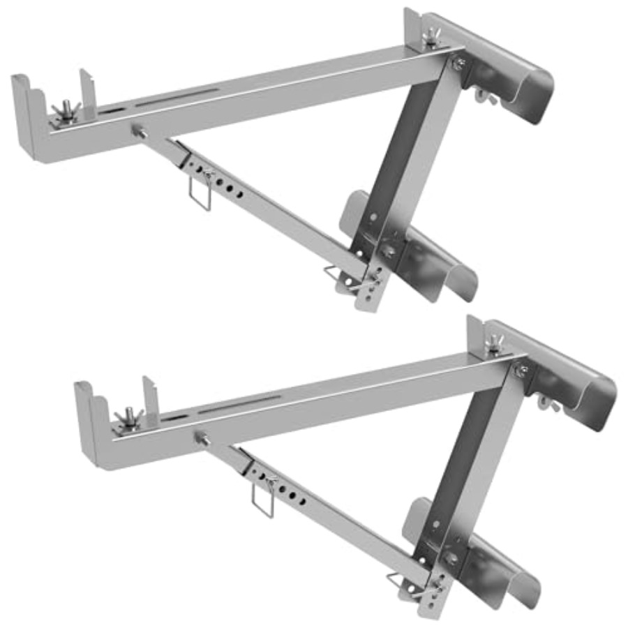 Metaltech 足場プラットフォーム用ラダージャッキ 2 パック、作業ステージ用 2 段ショートボディ延長ラダージャッキ、2024 アップグレード