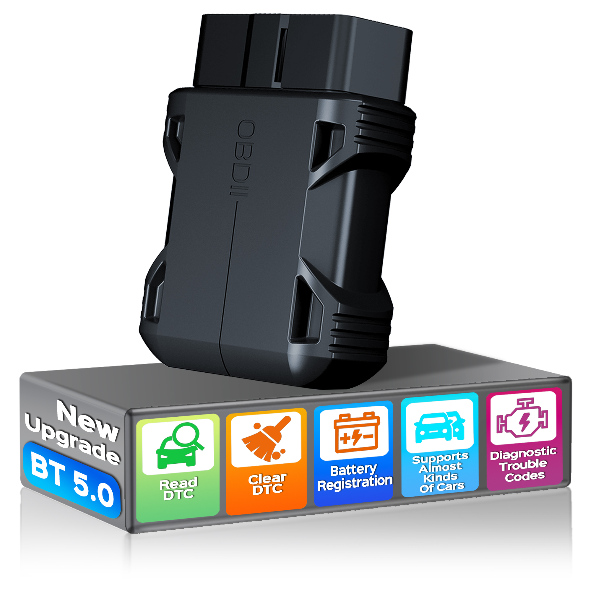 OBD2 スキャナ リーダー Bluetooth 5.0 iOS 用ワイヤレス自動診断スキャン ツール